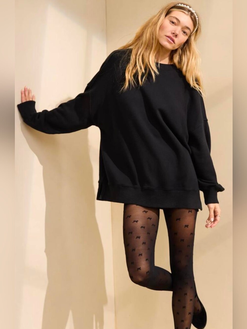 aerie Big Chill Bow Crewneck Sweatshirt